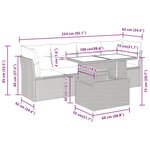 vidaXL Salon de jardin 5 Pièces avec coussins gris clair résine tressée