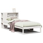 vidaXL Lit bibliothèque sans matelas blanc 90x190cm bois de pin massif
