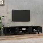 vidaXL Meuble TV noir 180x31 5x40 cm bois d'ingénierie