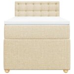 vidaXL Sommier à lattes de lit avec matelas Crème 90x200 cm Tissu
