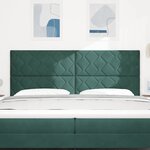 vidaXL Tête de lit avec tête de lit Vert foncé 200 cm Velours