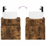 vidaXL Meuble de lavabo mural Chêne fumé 49 x 44 5 x 66 cm