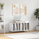vidaXL Armoire à disques blanc brillant 100x38x48 cm bois d'ingénierie