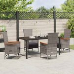 vidaXL Ensemble de salle à manger pour jardin 5 Pièces Gris Poly rotin