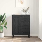vidaXL Buffet Chêne noir 69 5 x 34 x 90 cm Bois d'ingénierie et fer