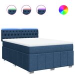 vidaXL Sommier à lattes de lit avec matelas Bleu 160x200 cm Tissu