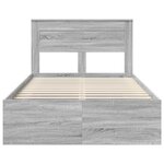 vidaXL Cadre de lit avec matelas Gris Sonoma 135 x 190 cm Pin massif