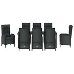 vidaXL Ensemble de salle à manger pour jardin 9 Pièces Noir polyrotin