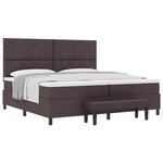 vidaXL Lit à ressorts avec matelas Marron foncé 200 x 200 cm tissu