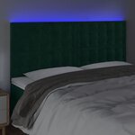 vidaXL Tête de lit à LED Vert foncé 160x5x118/128 cm Velours