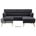 vidaXL Canapé d'angle revêtement en tissu 171 5x138x81 5 cm gris foncé
