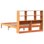 vidaXL Lit bibliothèque sans matelas cire marron 135x190 cm pin massif