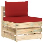 Vidaxl salon de jardin 4 pièces avec coussins bois imprégné de vert