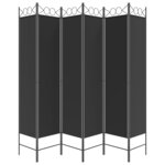 vidaXL Cloison de séparation 6 panneaux Noir 240x200 cm Tissu