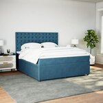 vidaXL Sommier à lattes de lit et matelas bleu 180x200 cm velours