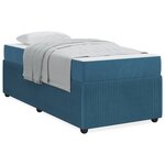 vidaXL Cadre de lit avec matelas avec matelas Bleu 90 x 200 cm Velours