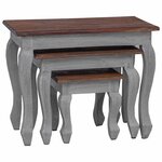 vidaXL Ensemble de tables gigognes 3 Pièces bois d'acajou massif