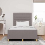 vidaXL Cadre de lit avec tête de lit Taupe 120 x 190 cm tissu