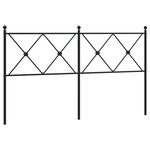 vidaXL Tête de lit métal noir 150 cm