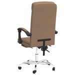 Chaise fauteuil siège pivotante de inclinable de bureau informatique étude tissu brun 02_0024259