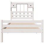 vidaXL Lit bibliothèque sans matelas blanc 100x200 cm bois pin massif
