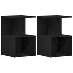 Tables de chevet vidaXL 2 Pièces Chêne noir 35x35x55 cm Bois manufacturé