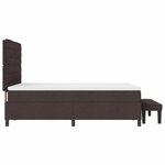vidaXL Lit à ressorts avec coussin Marron foncé 140 x 190 cm tissu