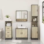 vidaXL Ensemble de meubles de salle de bain 3 Pièces chêne sonoma