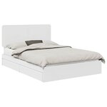 vidaXL Lit de Rangement Blanc 140 x 200 cm Bois d'ingénierie