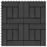 vidaXL Carreau de terrasse 11 Pièces WPC 30 x 30 cm 1 m² Noir