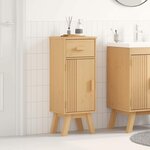 vidaXL Cabinet de salle de bain avec étagère Marron 35 x 30 x 90 cm