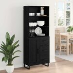 vidaXL Haut Armoire Chêne noir 69 5 x 34 x 180 cm Bois d'ingénierie