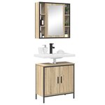 vidaXL Ensemble de mobilier de salle de bain avec étagère 2 Pièces Marron