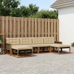 vidaXL Ensemble de canapés d'extérieur 6 Pièces Naturel et Beige