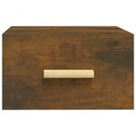 vidaXL Table de chevet murale chêne fumé 35x35x20 cm