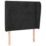 vidaXL Tête de lit avec oreilles Noir 93x23x118/128 cm Velours