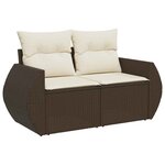 vidaXL Salon de jardin avec coussins 6 Pièces marron résine tressée