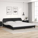 vidaXL Cadre de lit Dover noir 200x200 cm similicuir
