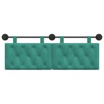 vidaXL Tête de lit suspendue Avec lumière LED Turquoise Velours