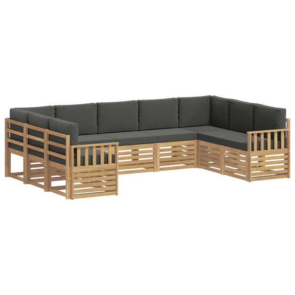 vidaXL Ensemble de canapés d'extérieur 7 pc Blanc et Anthracite