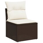 vidaXL Salon de jardin avec coussins 7 Pièces marron résine tressée