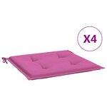 vidaXL Coussins de chaise de jardin lot de 4 rose 50x50x4 cm tissu