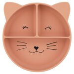 Assiette avec ventouse en silicone et compartiments - Mrs. Cat