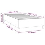 Vidaxl cadre de lit noir 100x200 cm tissu