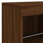 vidaXL Buffet avec lumières LED chêne marron 81x37x67 cm