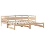 vidaXL Lit de jour avec gigogne et tiroirs sans matelas 80x200 cm