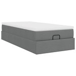vidaXL Cadre de lit ottoman avec matelas gris foncé 100x200 cm tissu