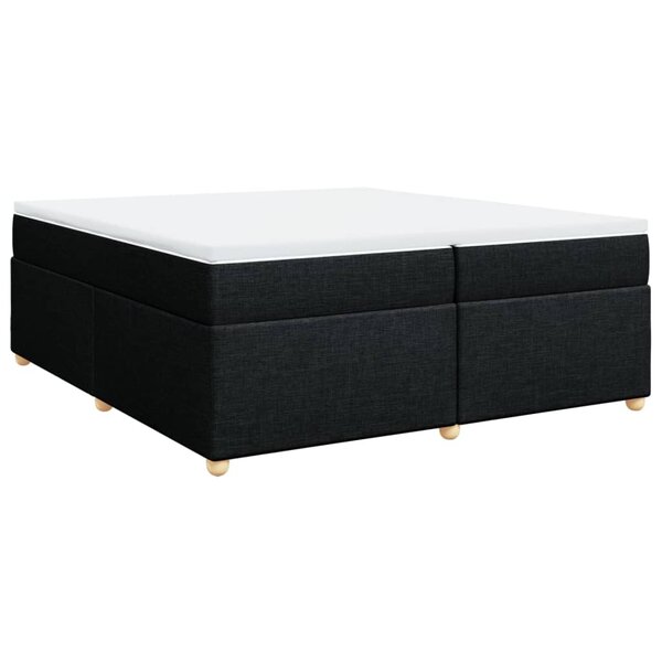 vidaXL Sommier à lattes de lit avec matelas Noir 200x200 cm Tissu