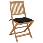 vidaXL Chaises pliables de jardin 4 Pièces avec coussins Bois d'acacia