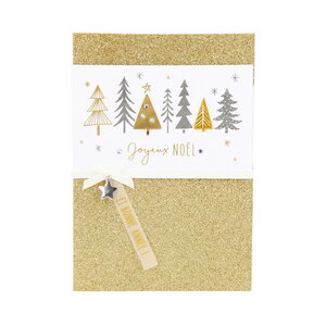Carte de voeux - fêtes de fin d'année - joyeux noël et bonne année doré